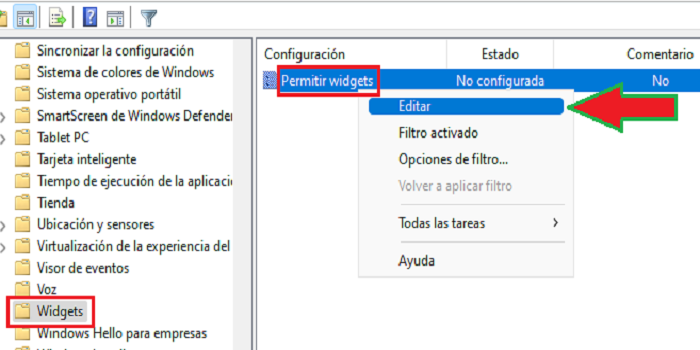 Desactivar widgets de Windows 11 varios métodos